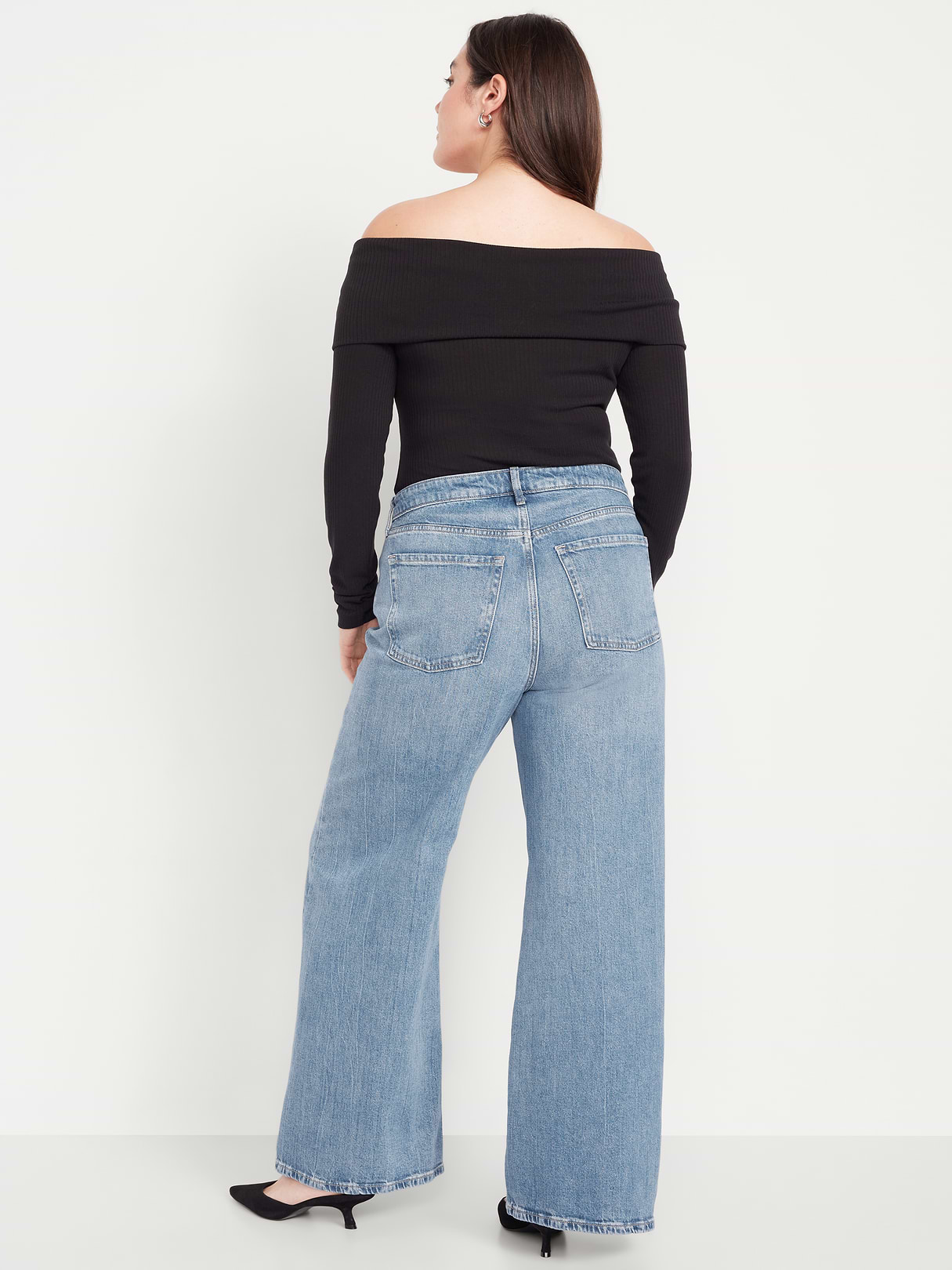 Extra High-Waisted Super Wide-Leg Jeans - Medium Wash
