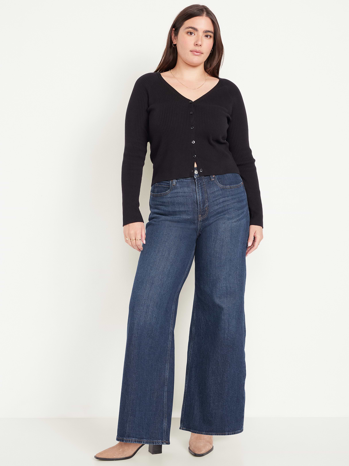 Extra High-Waisted Super Wide-Leg Jeans - Perfect Dark