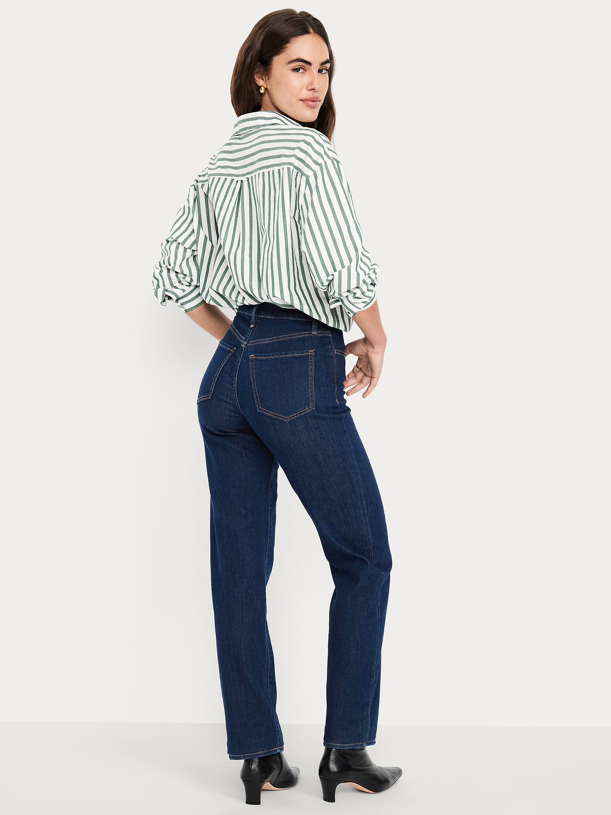 High-Waisted Wow Loose Jeans - Dark Wash