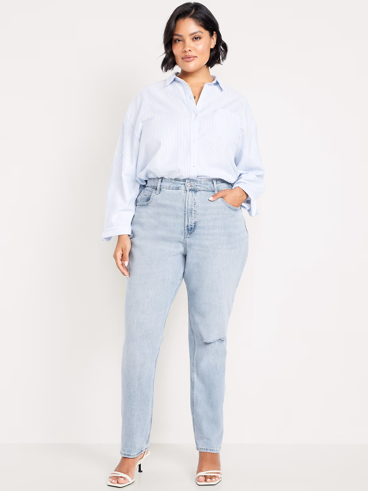 Curvy Extra High-Waisted Straight Jeans - Tamara