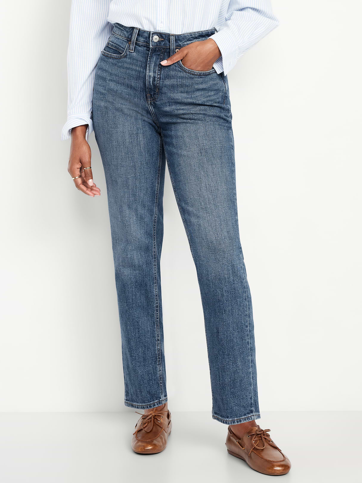 Curvy Extra High-Waisted Straight Jeans - Harper
