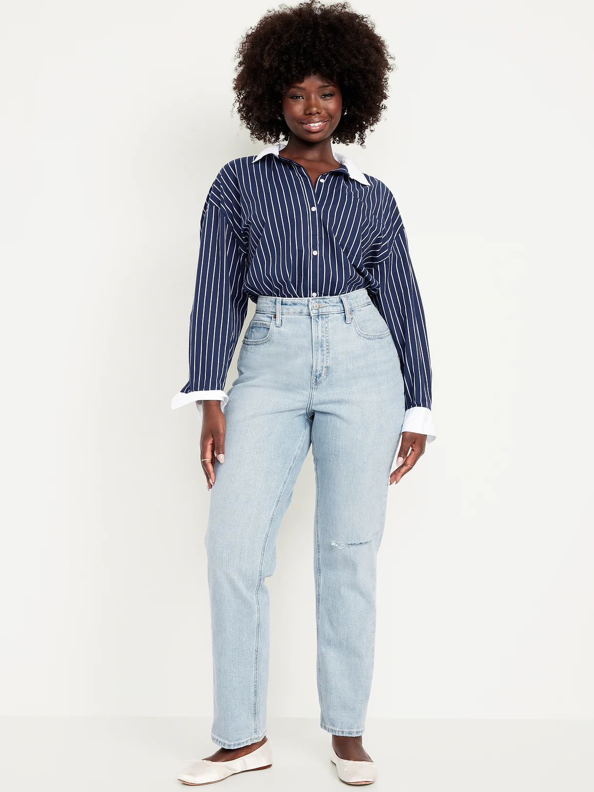 Curvy Extra High-Waisted Straight Jeans - Tamara