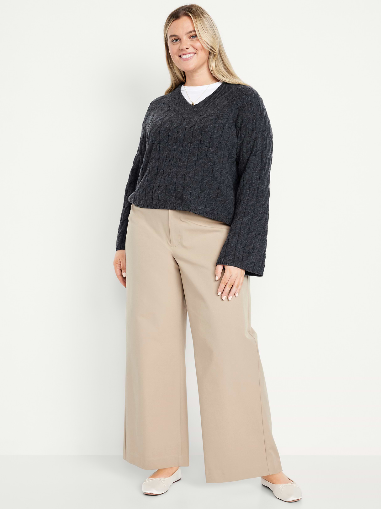 High-Waisted Pull-On Pixie Wide Leg Pants - Mocha Taffy