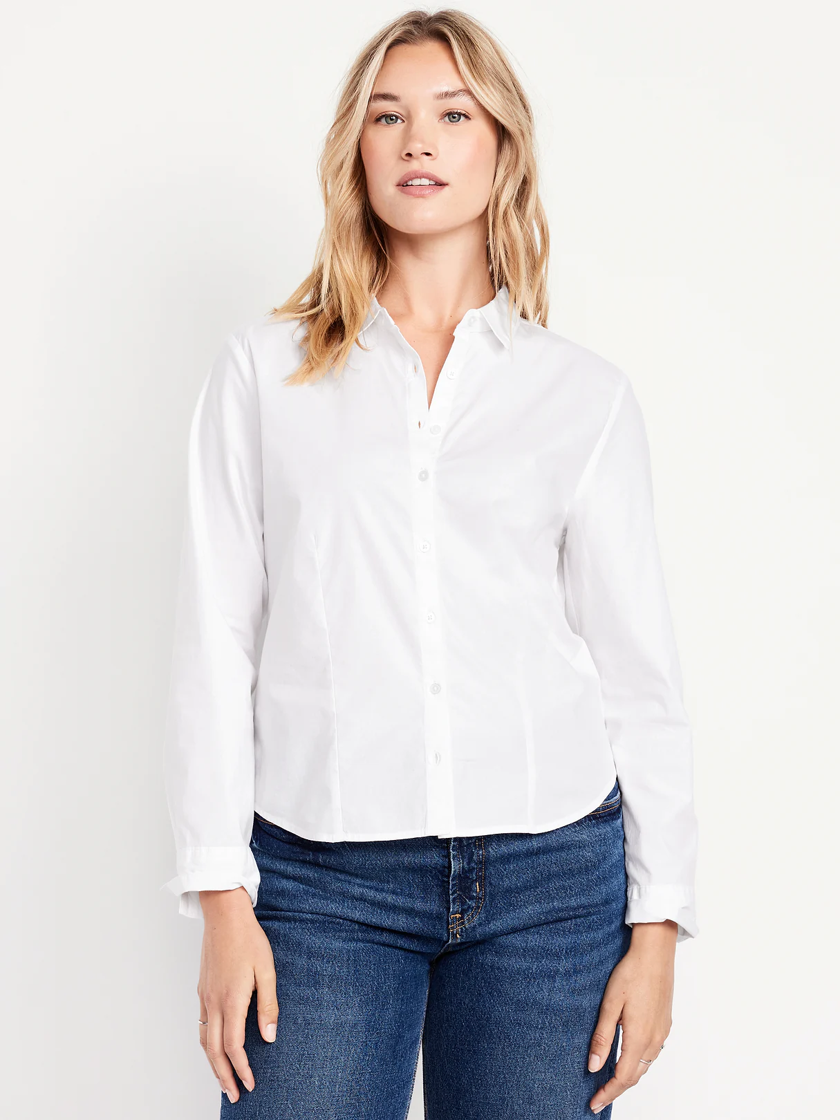 Slim Button-Down Shirt - White Lilies