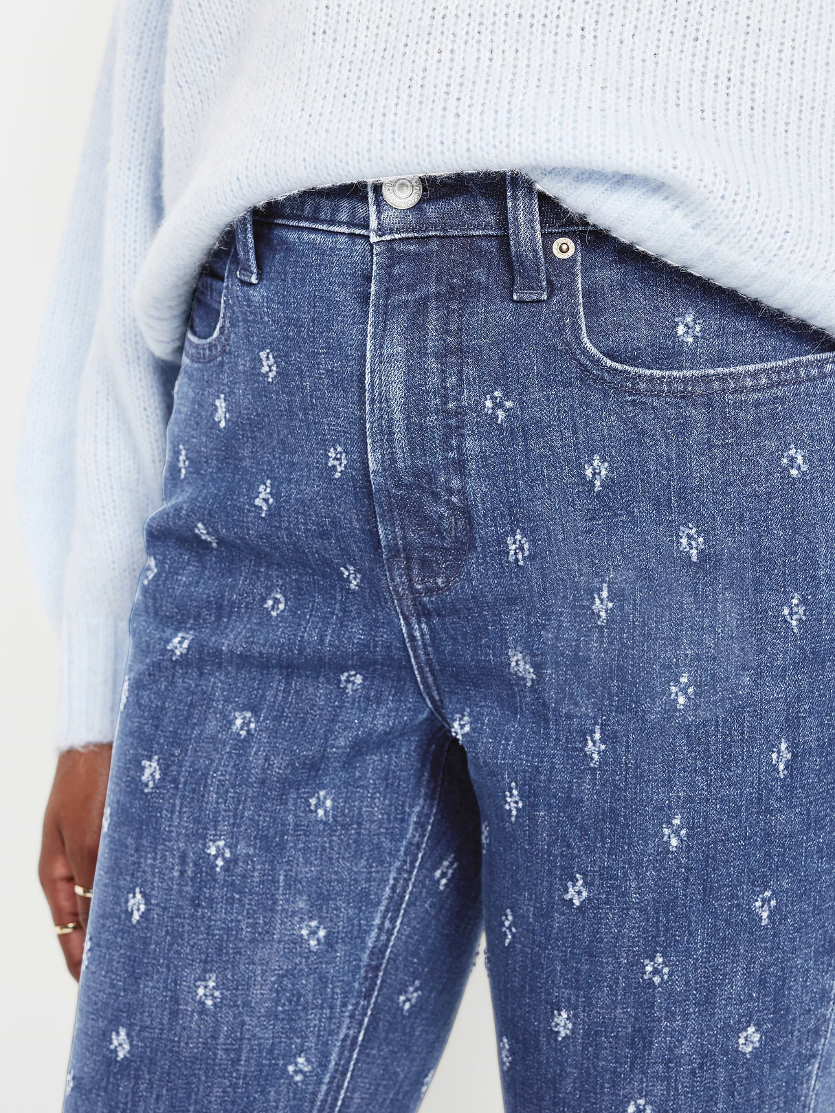 Curvy Extra High-Waisted Straight Jeans - Textured Dark Wash