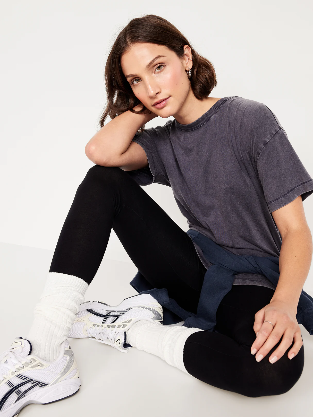 Oversized EveryWear Tunic T-Shirt - Navy Blue