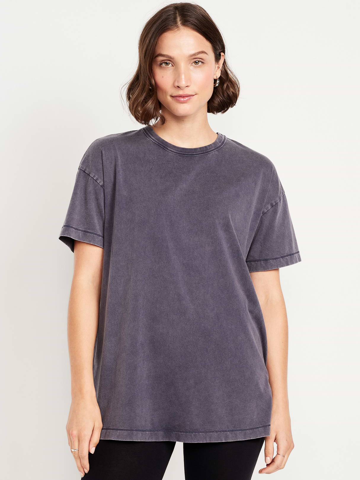 Oversized EveryWear Tunic T-Shirt - Navy Blue