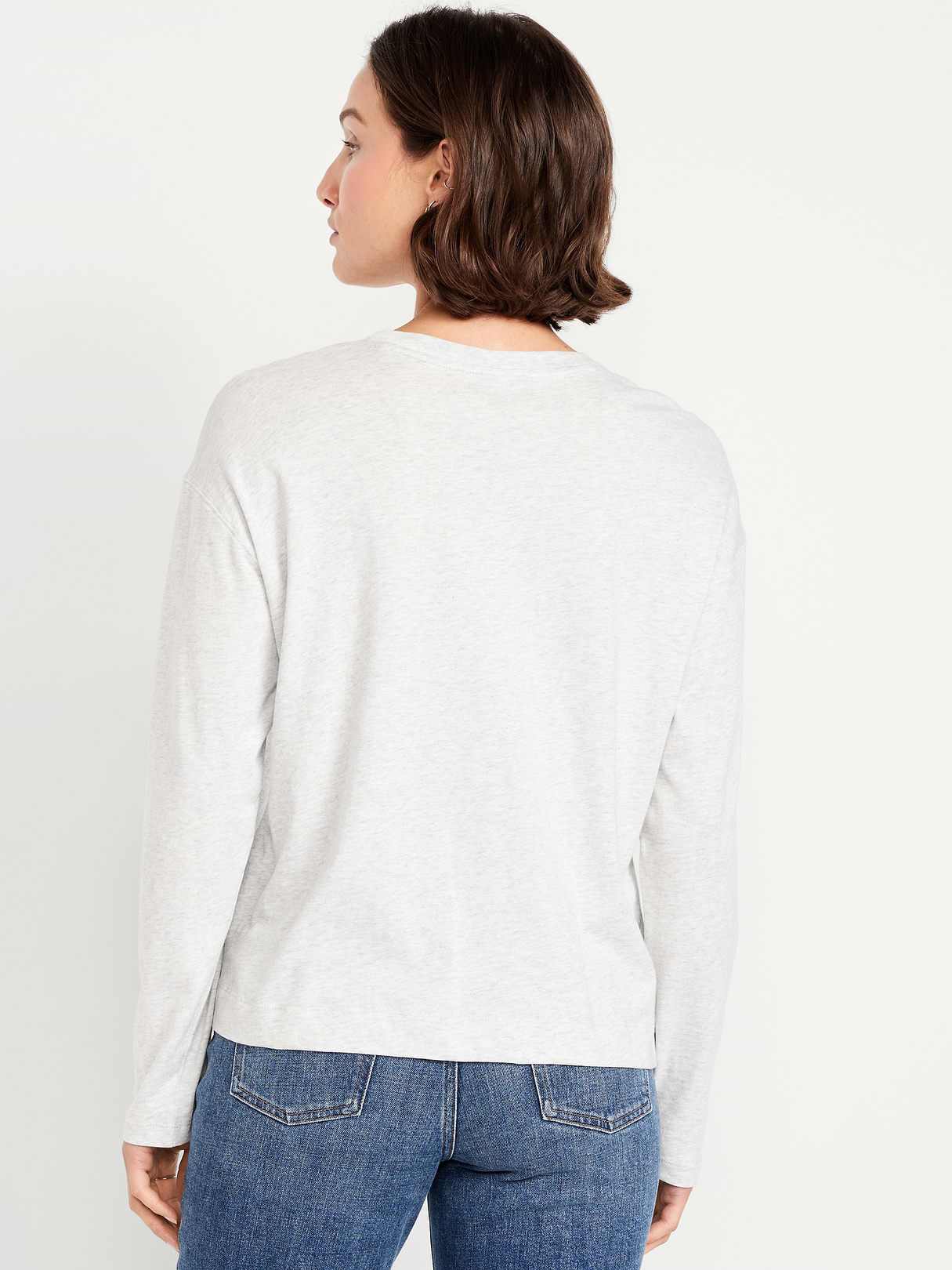 Vintage Crew-Neck Long-Sleeve T-Shirt - Light Heather Gray