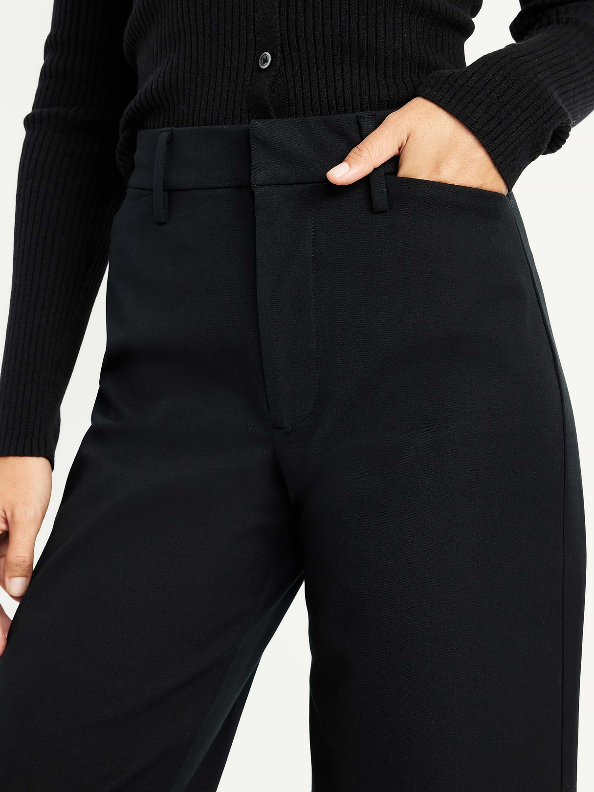 High-Waisted Pull-On Pixie Wide Leg Pants - Black Jack