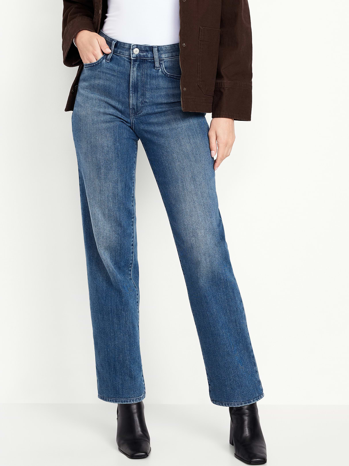 High-Waisted Wow Loose Jeans - Medium Wash