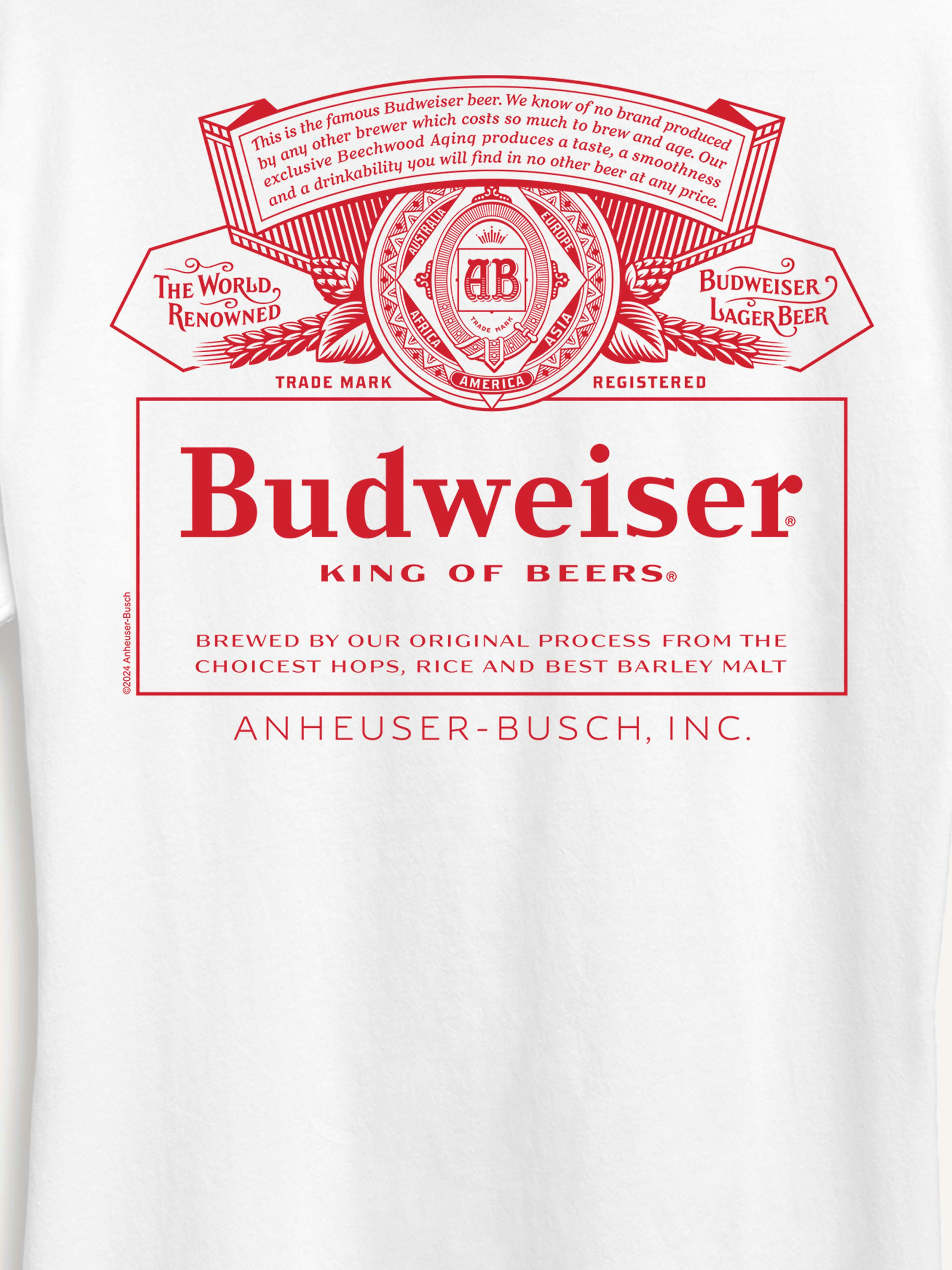 Budweiser Retro Logo Short Sleeve Graphic T-Shirt - White