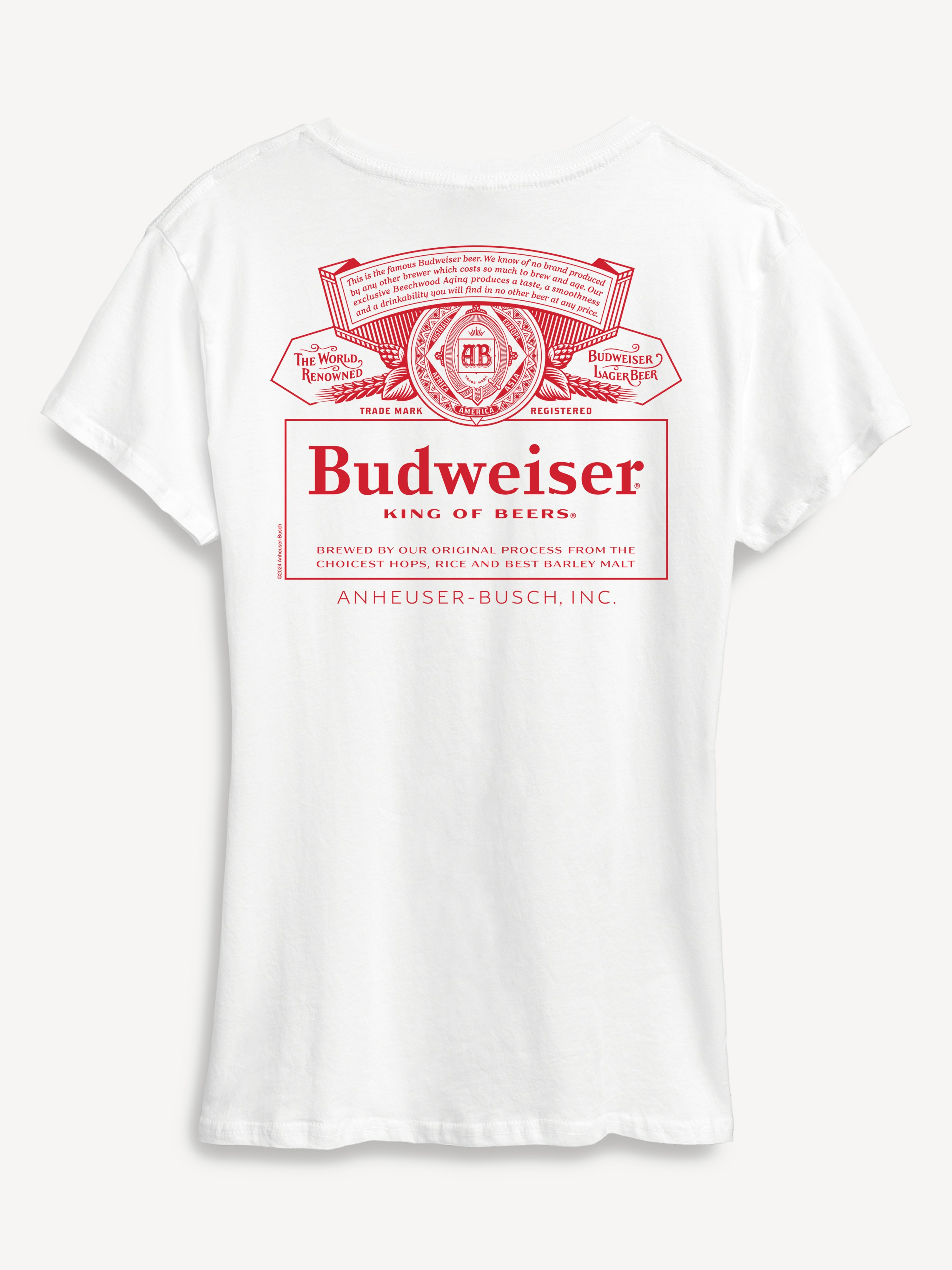 Budweiser Retro Logo Short Sleeve Graphic T-Shirt - White