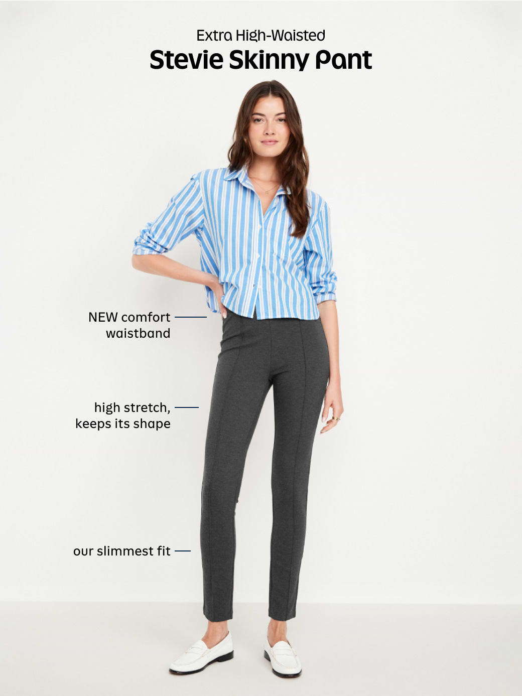 Extra High-Waisted Stevie Skinny Pants - Navy Captain