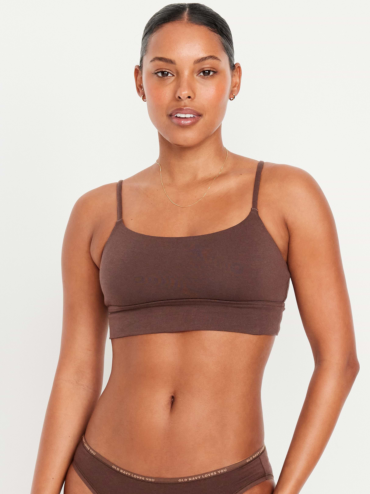 Cotton Cami Bralette - French Roast