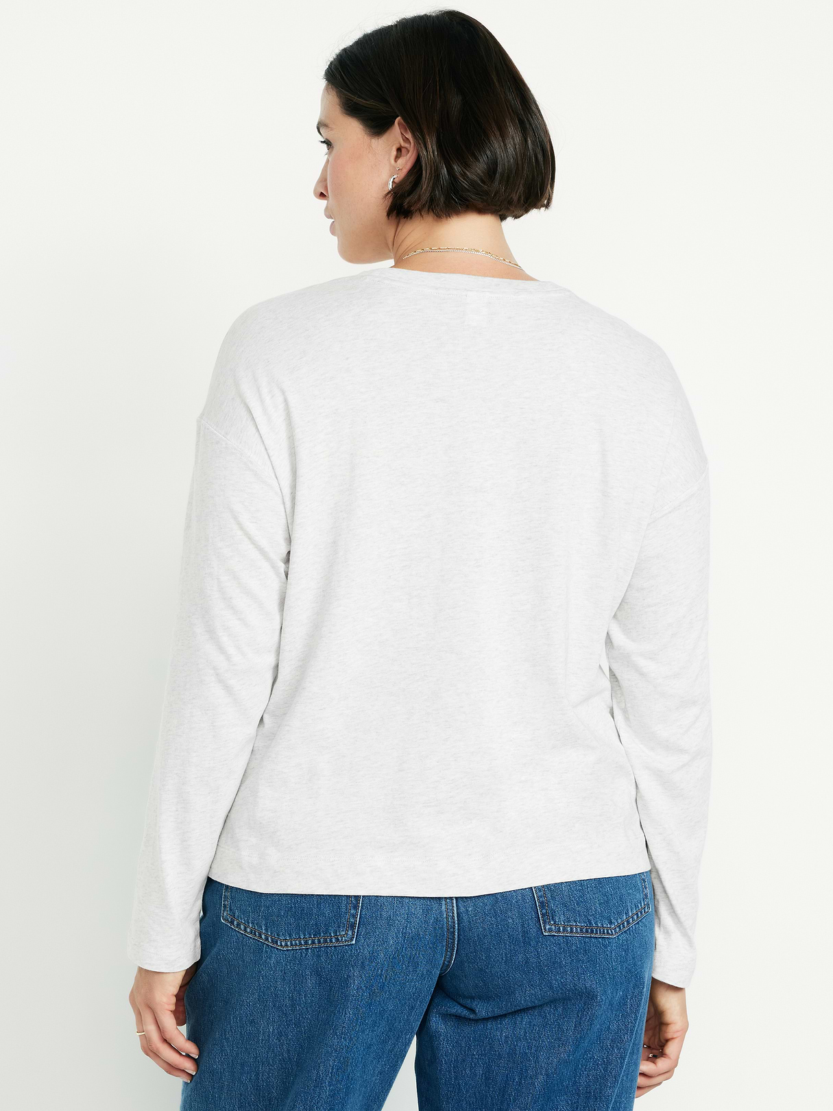Vintage Crew-Neck Long-Sleeve T-Shirt - Light Heather Gray