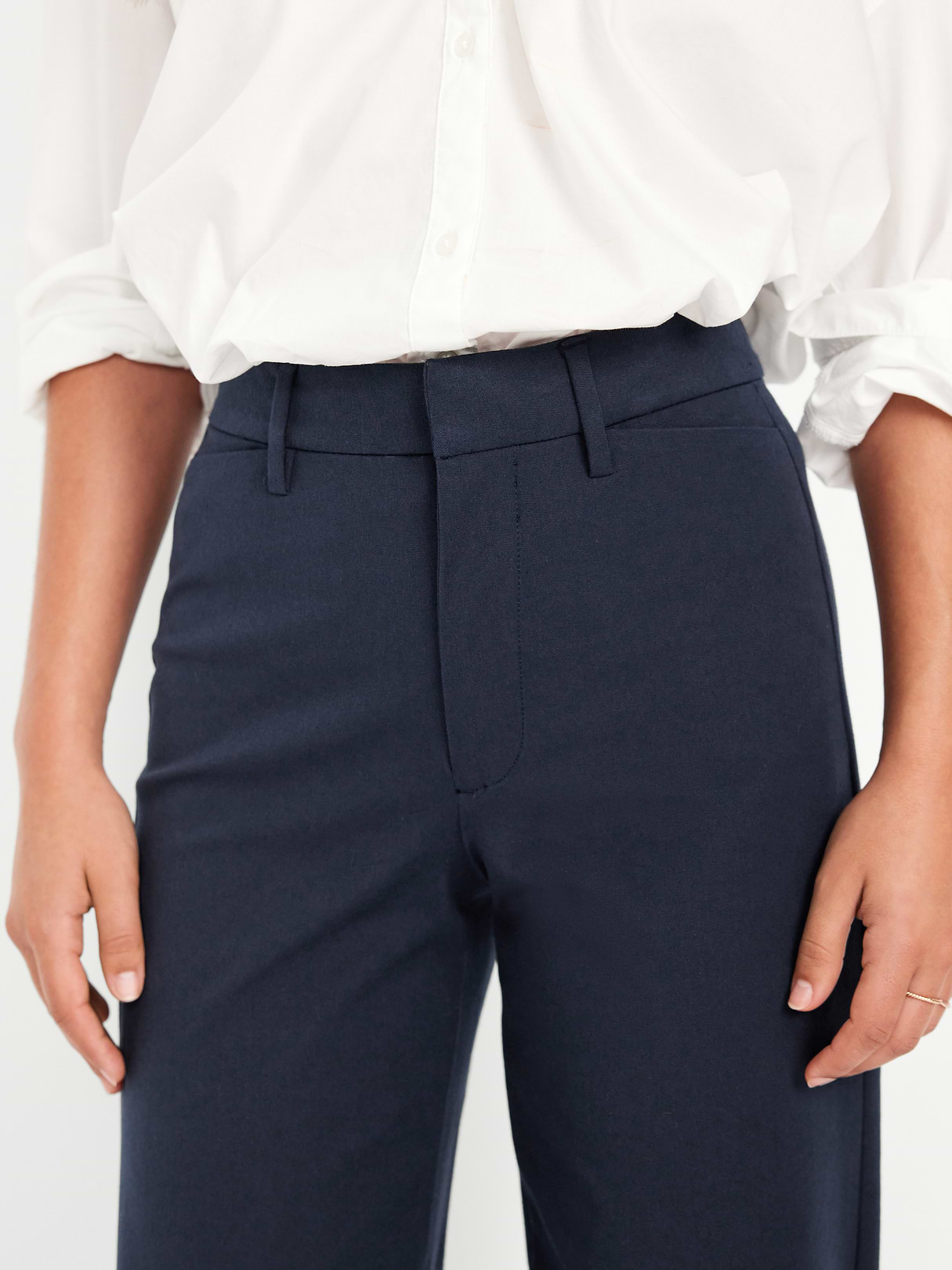 High-Waisted Pull-On Pixie Wide Leg Pants - In the Navy