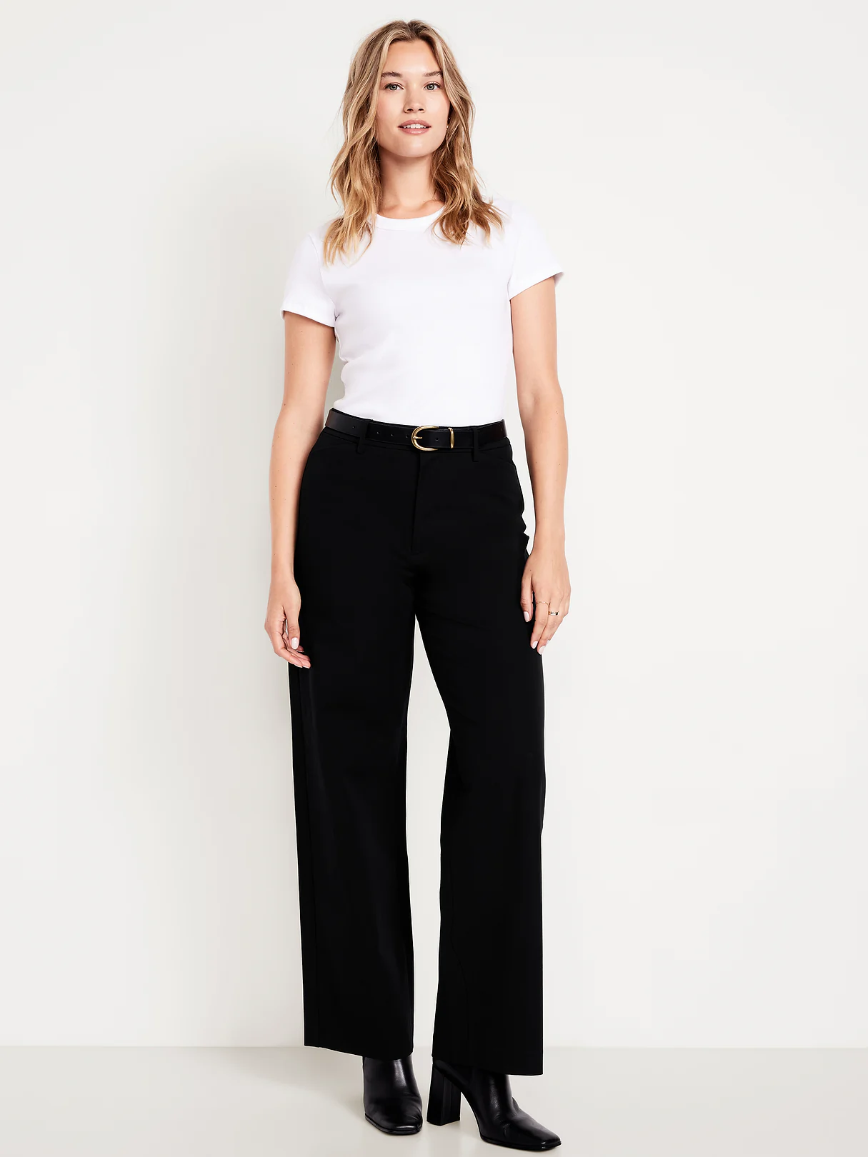 High-Waisted Pull-On Pixie Wide Leg Pants - Black Jack