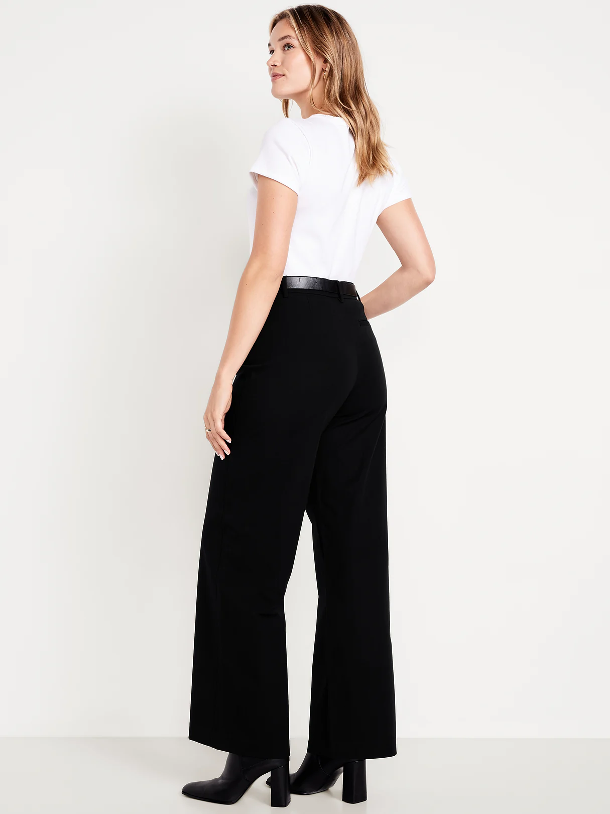 High-Waisted Pull-On Pixie Wide Leg Pants - Black Jack