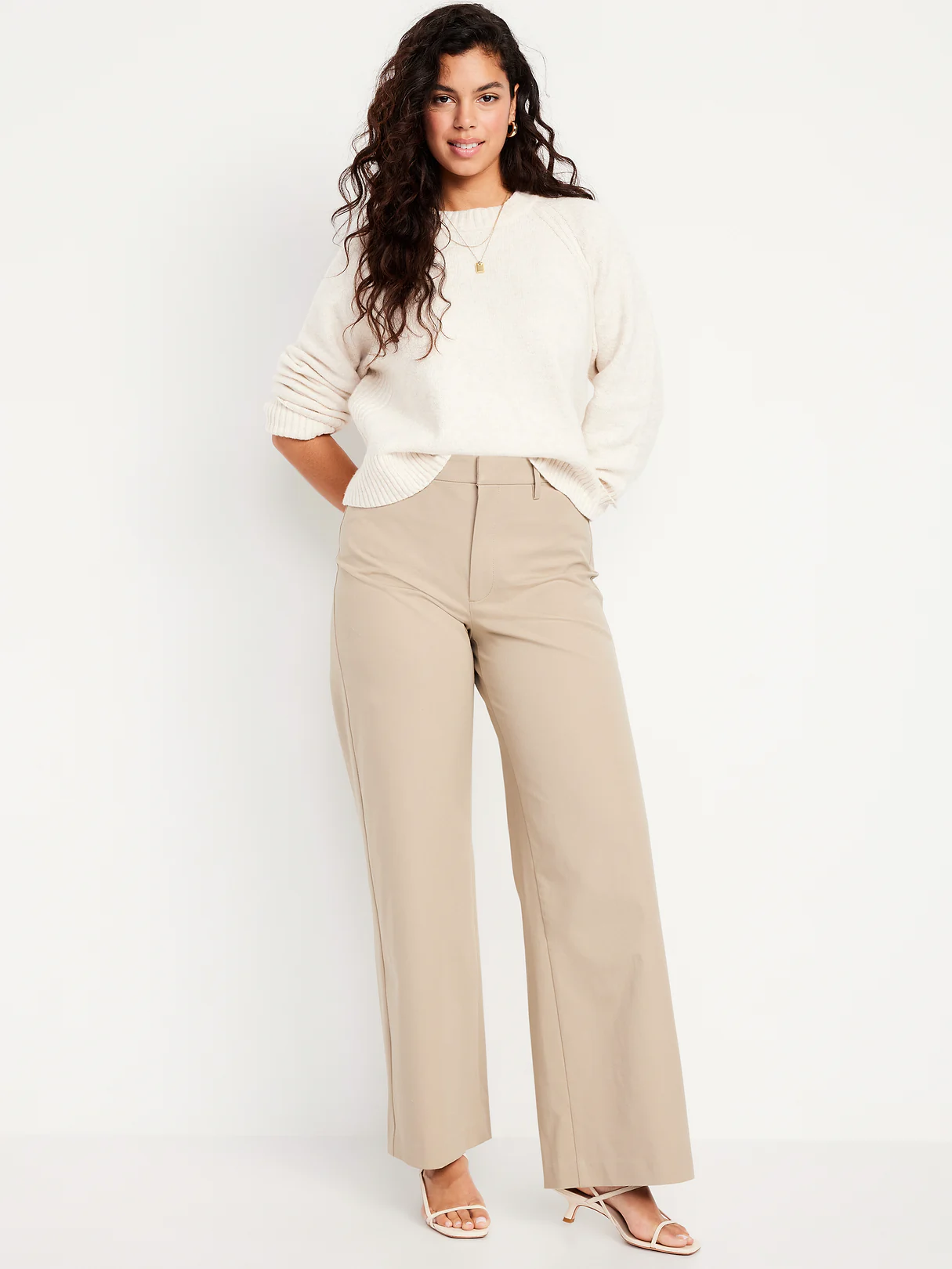 High-Waisted Pull-On Pixie Wide Leg Pants - Mocha Taffy