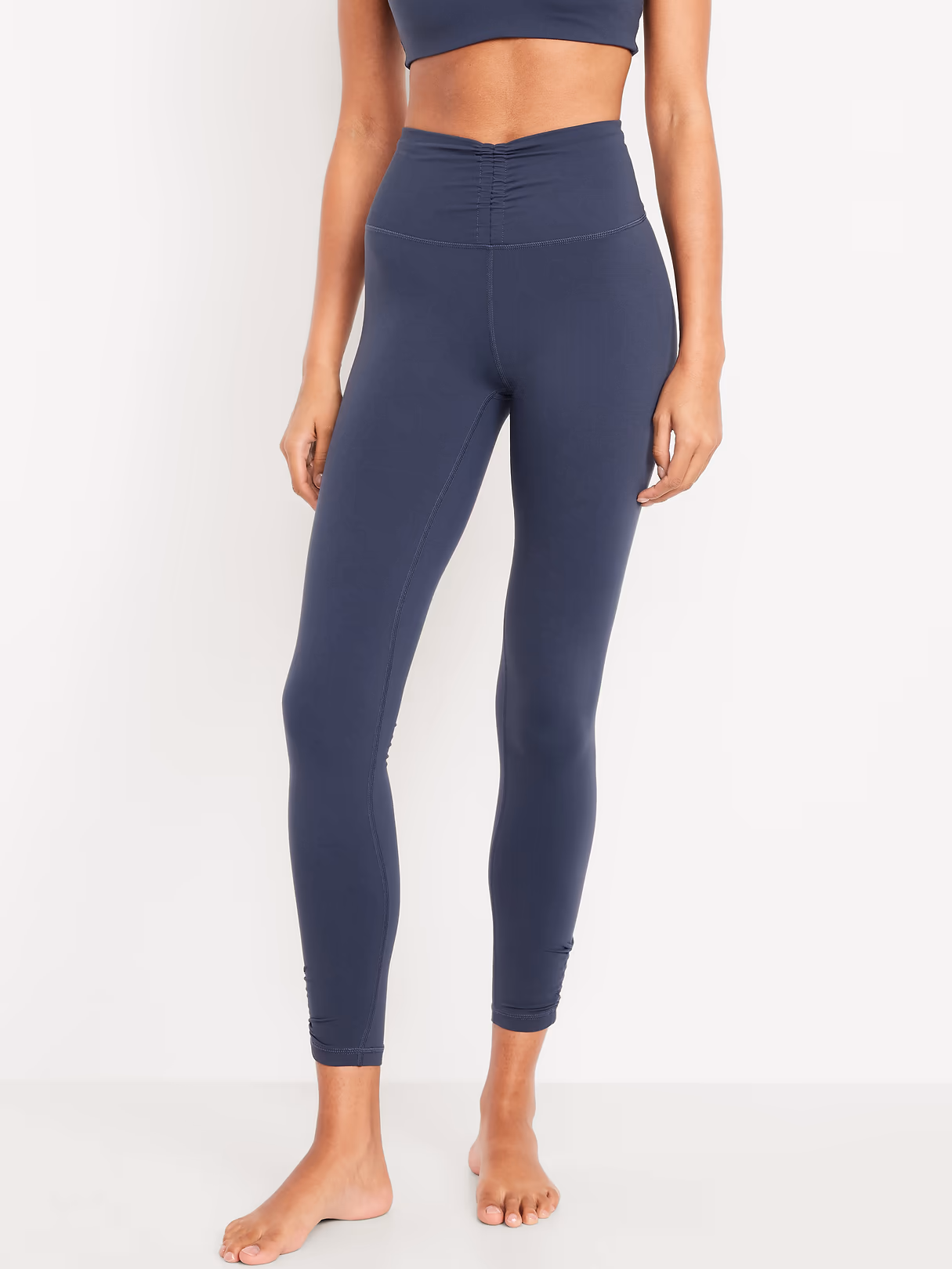 High-Waisted StudioSmooth Ruched Leggings - Dusk Navy