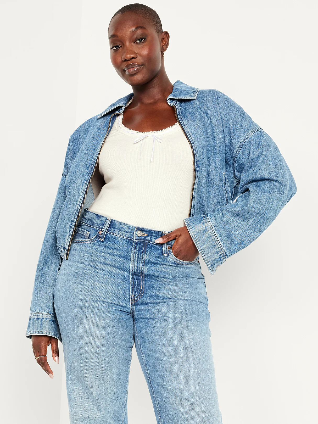 Scoop-Neck Long-Sleeve Ribbed Top - Sea Salt