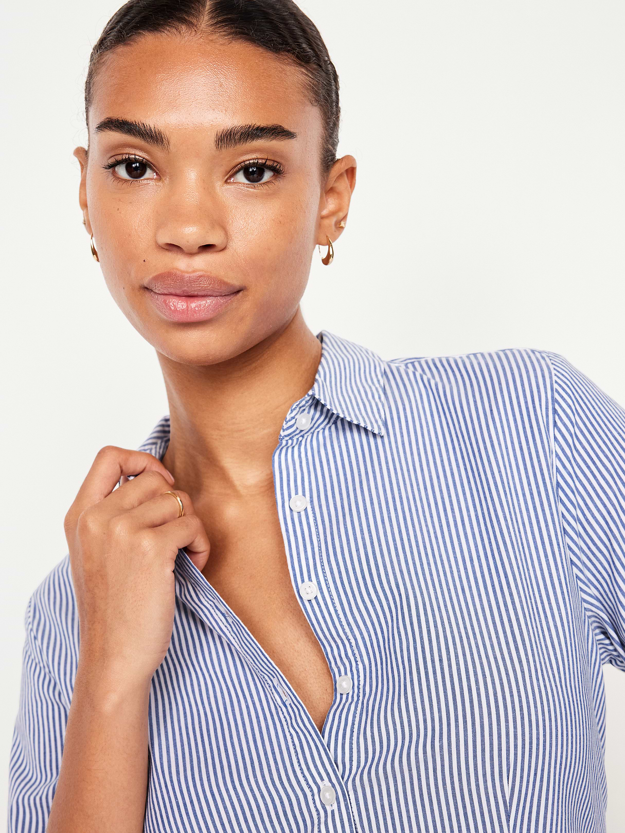 Slim Button-Down Shirt - Blue Stripe