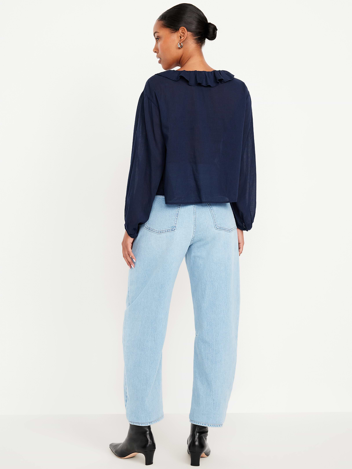 High-Waisted Wow Barrel-Leg Ankle Jeans - Summer