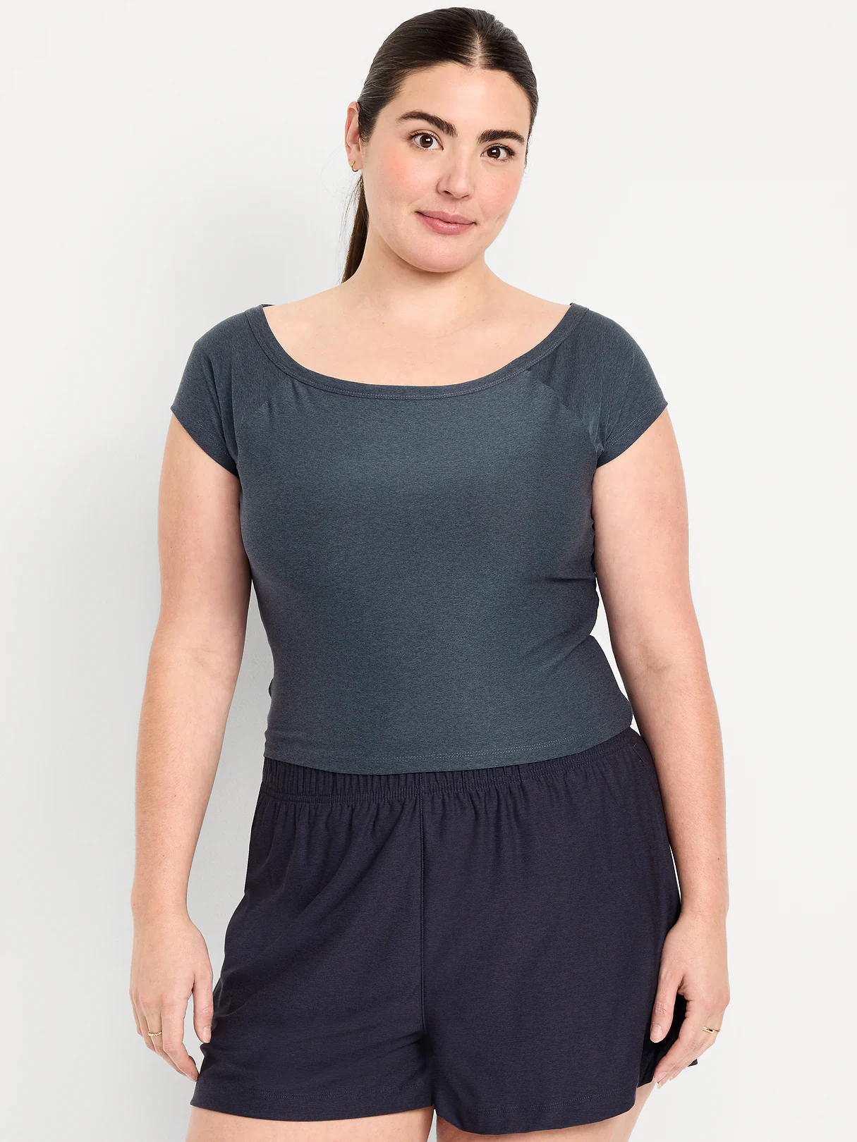 CloudMotion Ballet Twist-Back Top - DUSK NAVY