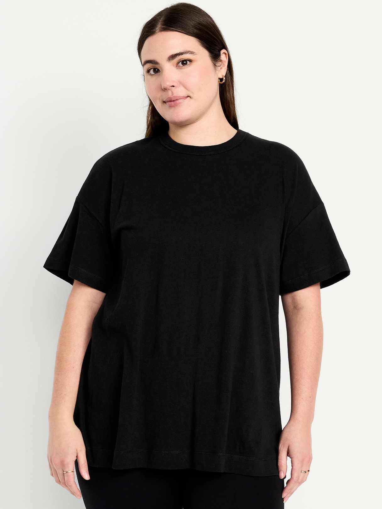 Oversized EveryWear Tunic T-Shirt - Light Black Heather
