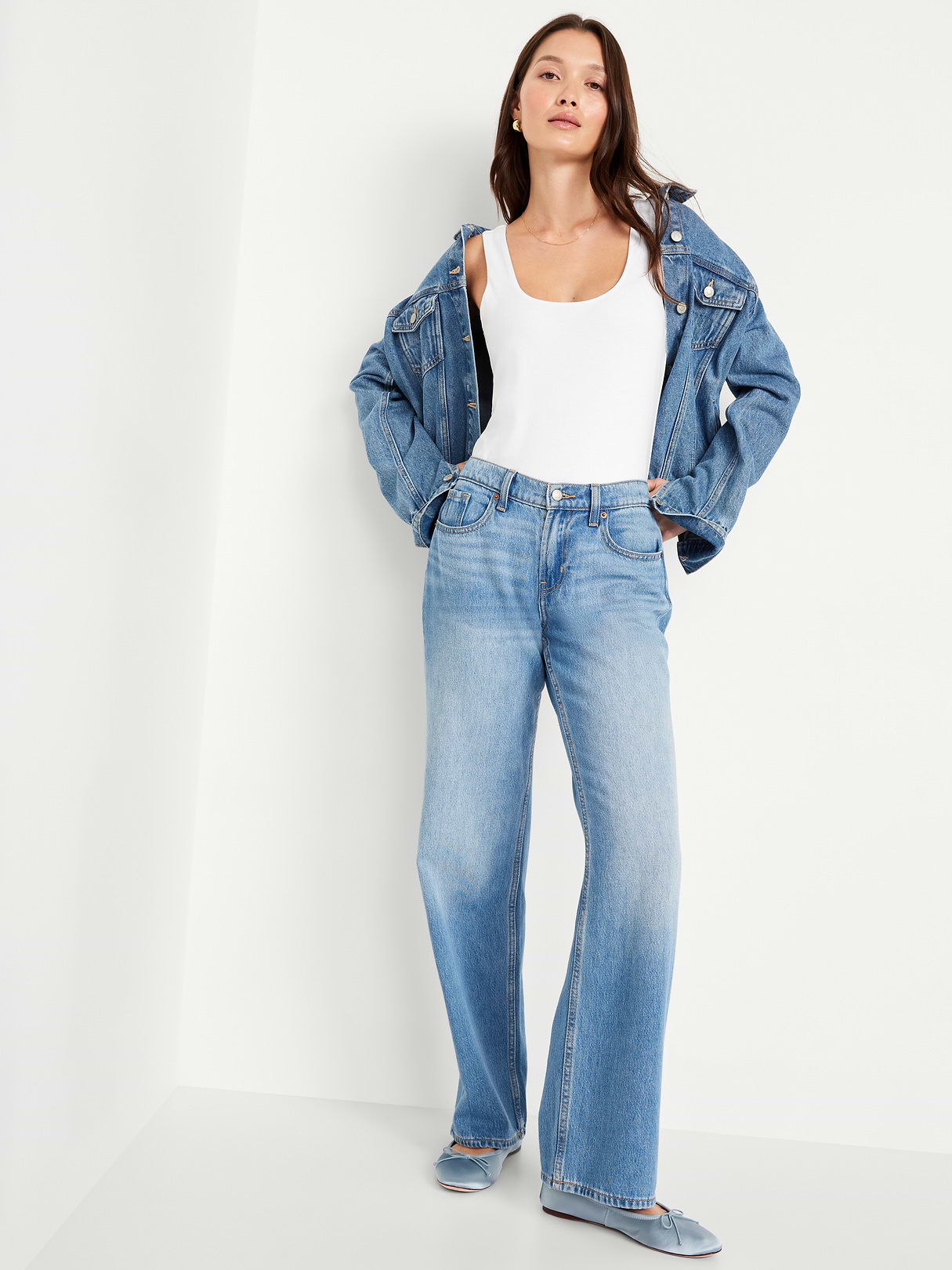 Double-Layer Scoop-Neck Bodysuit - White Lilies
