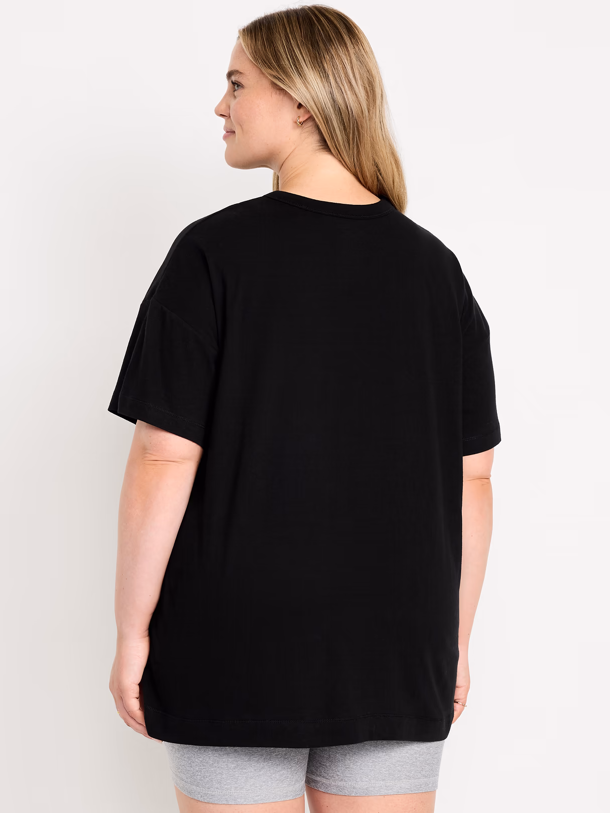 Oversized EveryWear Tunic T-Shirt - Light Black Heather