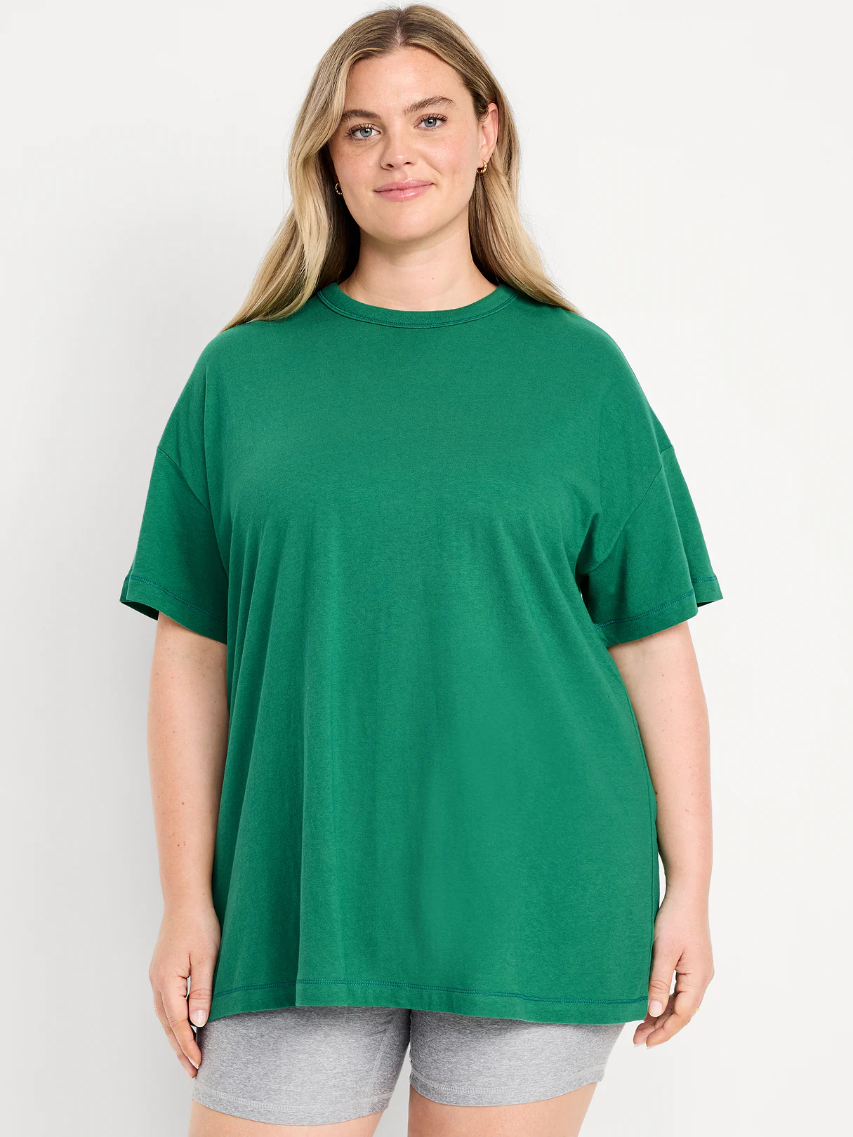 Oversized EveryWear Tunic T-Shirt - Emerald Pigment