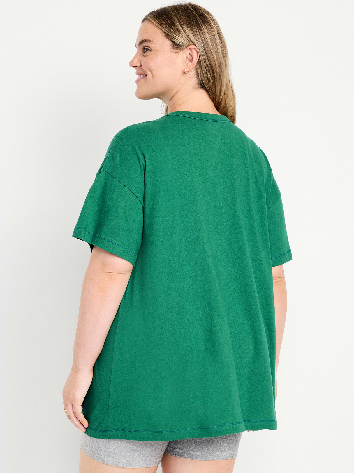 Oversized EveryWear Tunic T-Shirt - Emerald Pigment