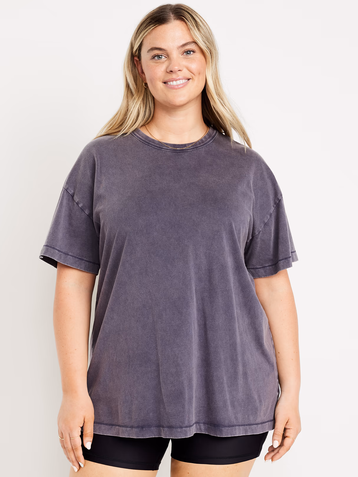 Oversized EveryWear Tunic T-Shirt - Navy Blue
