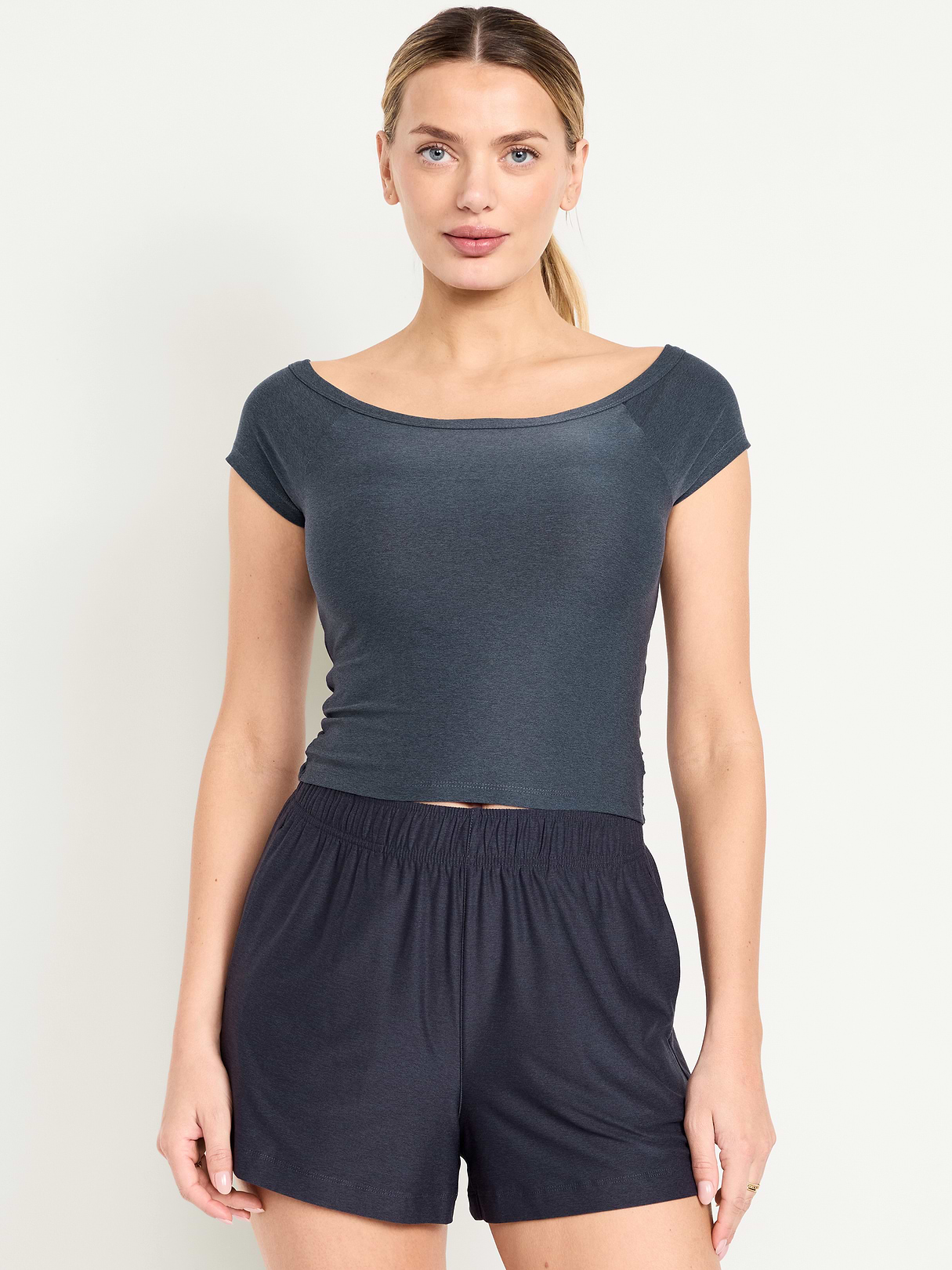 CloudMotion Ballet Twist-Back Top - DUSK NAVY