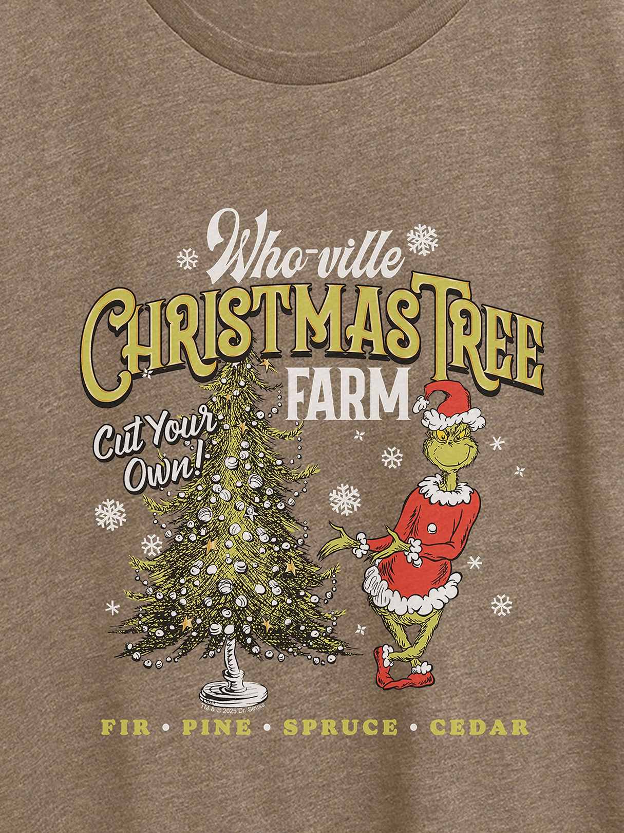 How the Grinch Stole Christmas Tree Farm Short Sleeve Graphic Tee - Heather Mocha