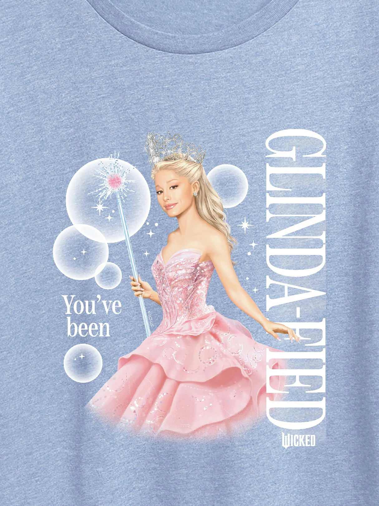 Glindafied Wicked Short Sleeve Graphic Tee - Heather Chambray Blue