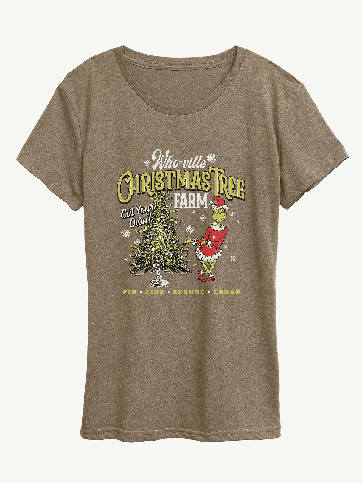 How the Grinch Stole Christmas Tree Farm Short Sleeve Graphic Tee - Heather Mocha
