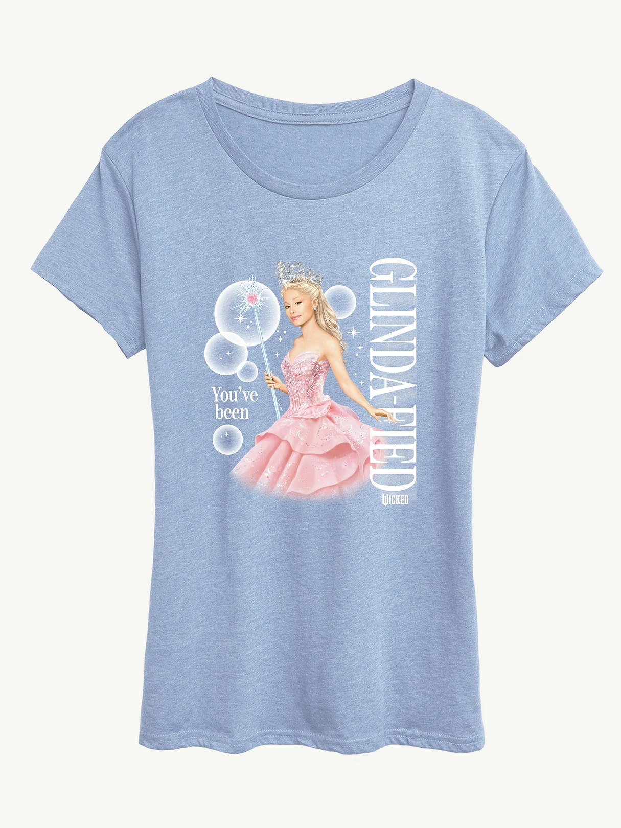 Glindafied Wicked Short Sleeve Graphic Tee - Heather Chambray Blue