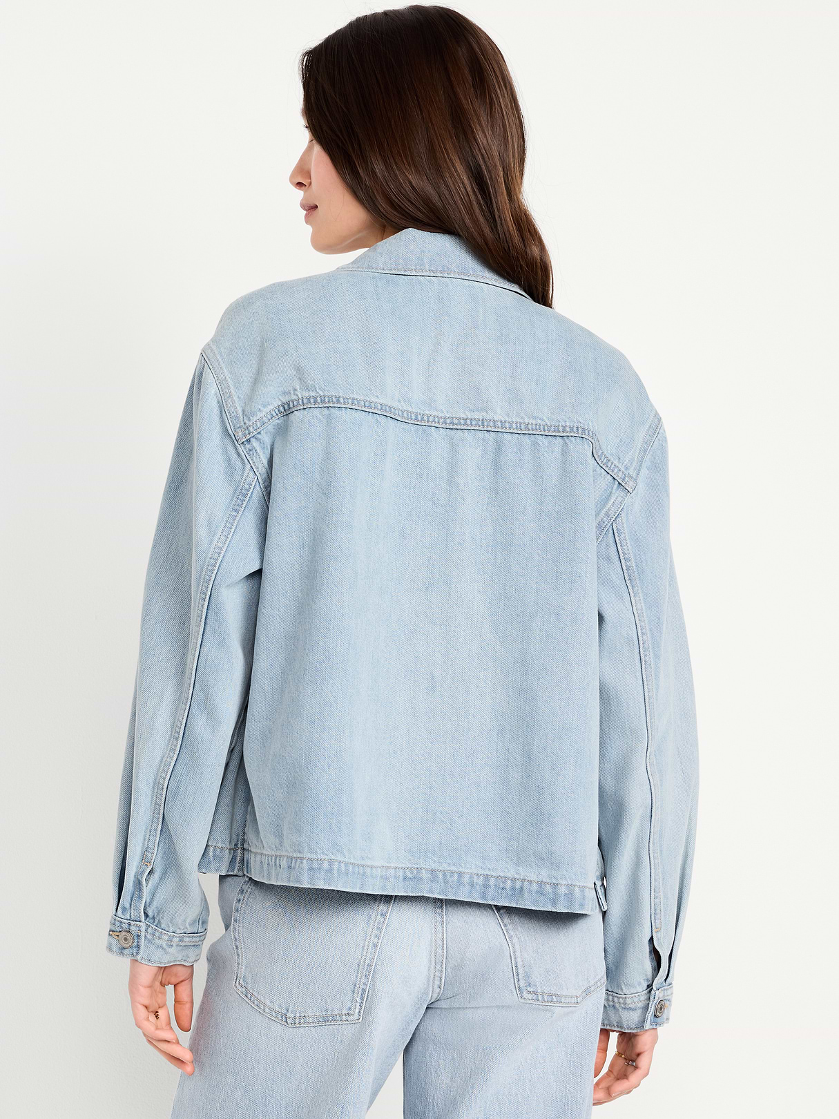 Cropped Jean Chore Jacket - Light Wash