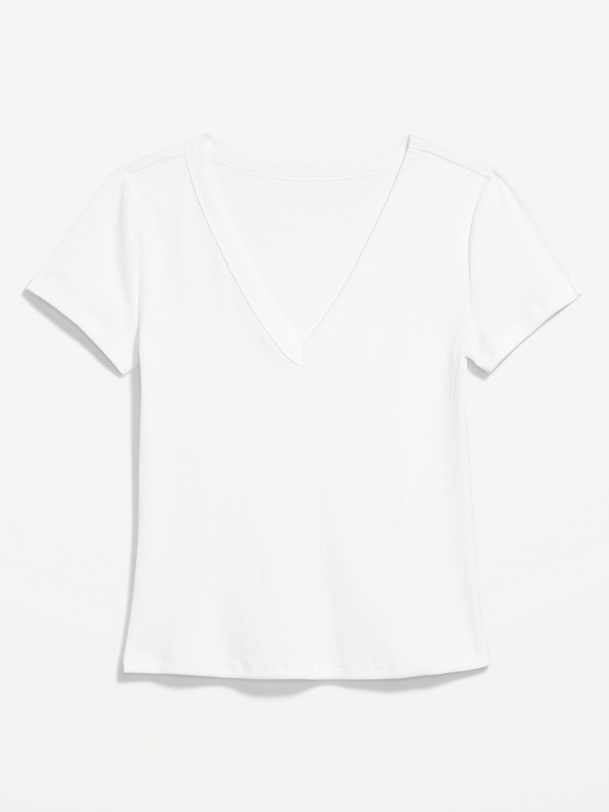Snug Crop V-Neck Ribbed T-Shirt - Calla Lilies