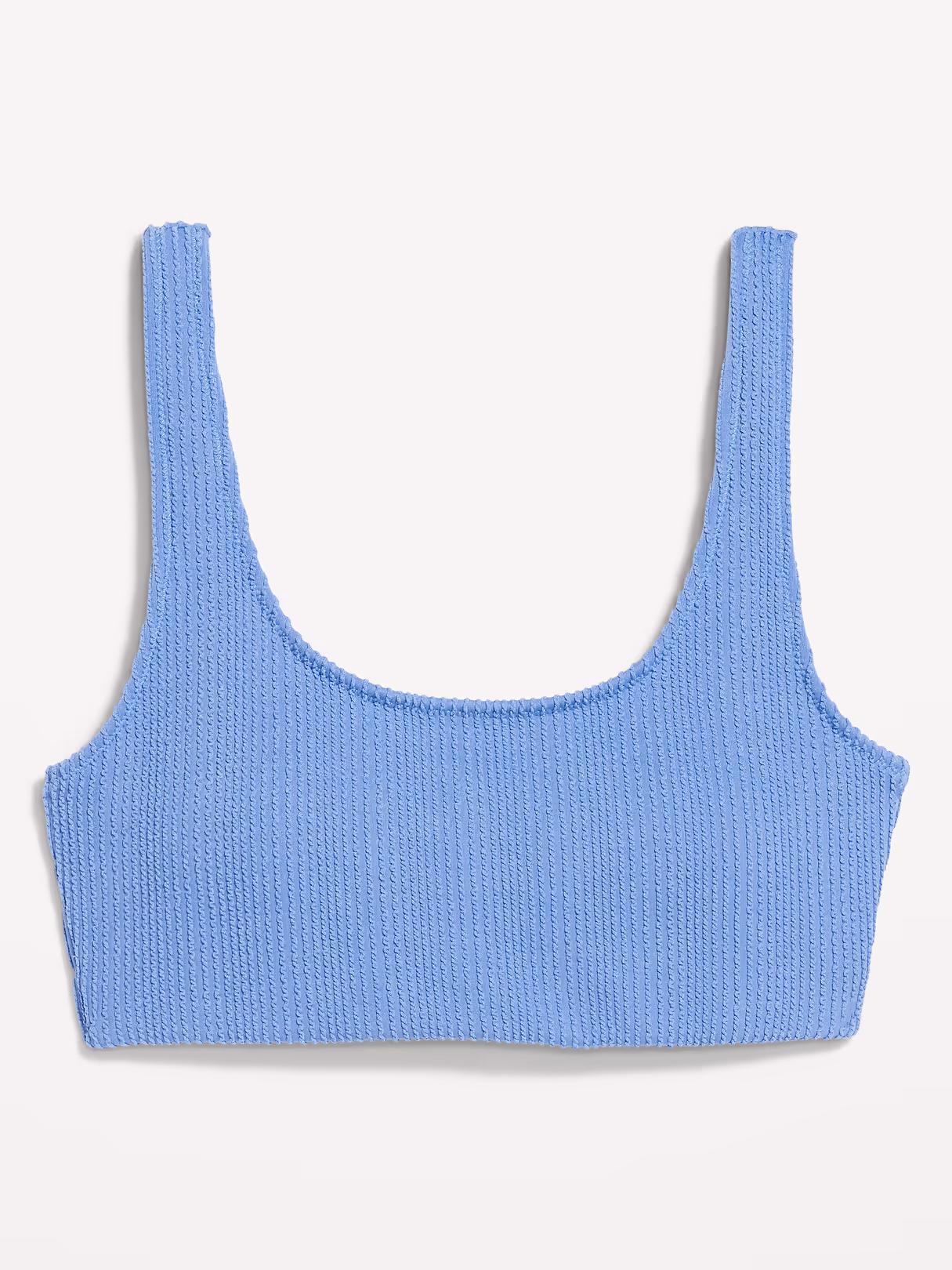 Ribbed Scoop-Neck Swim Top - Cloisonne