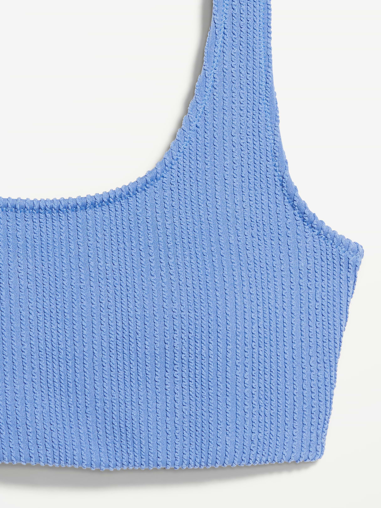 Ribbed Scoop-Neck Swim Top - Cloisonne