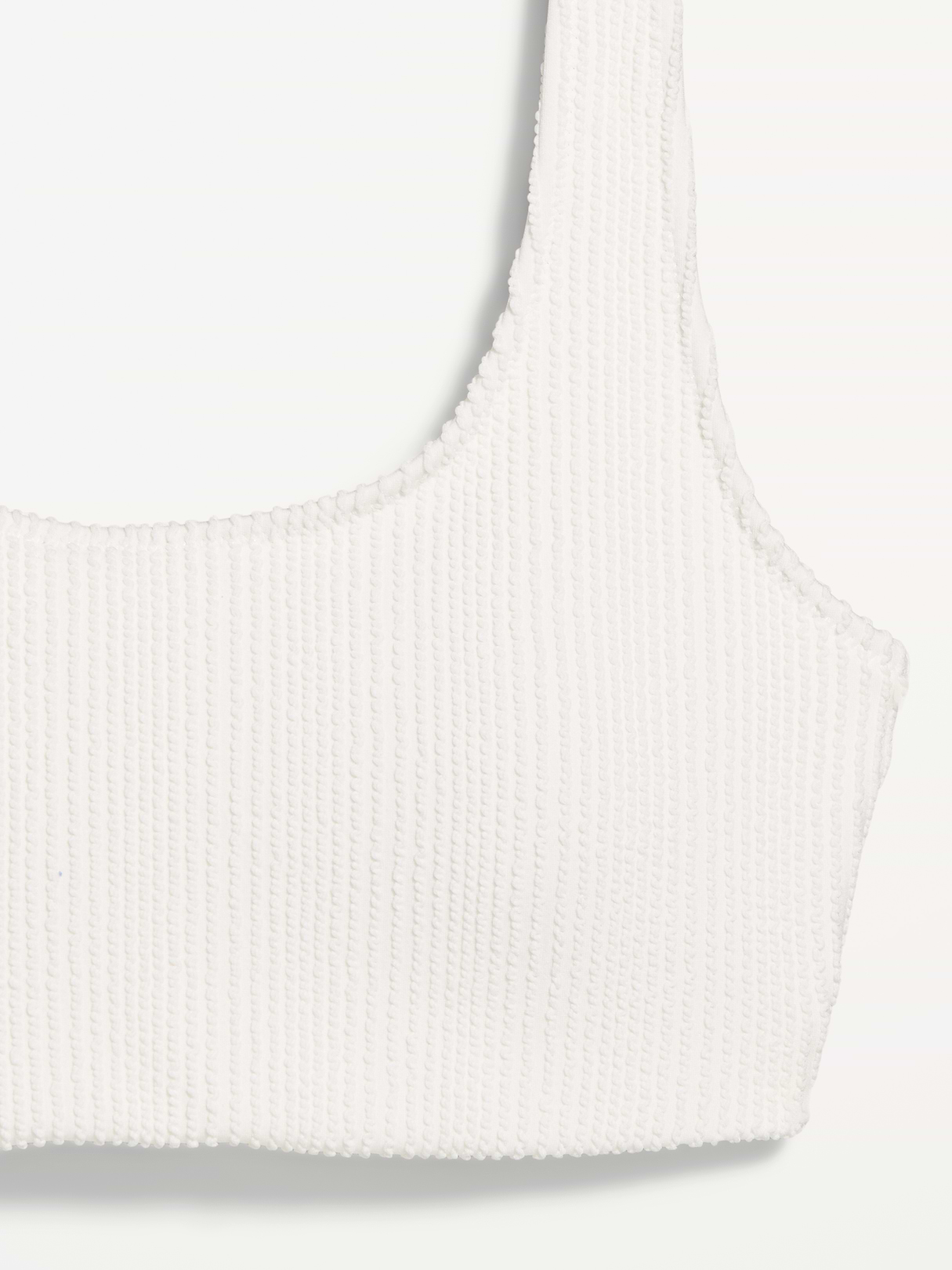 Ribbed Scoop-Neck Swim Top - Sea Salt