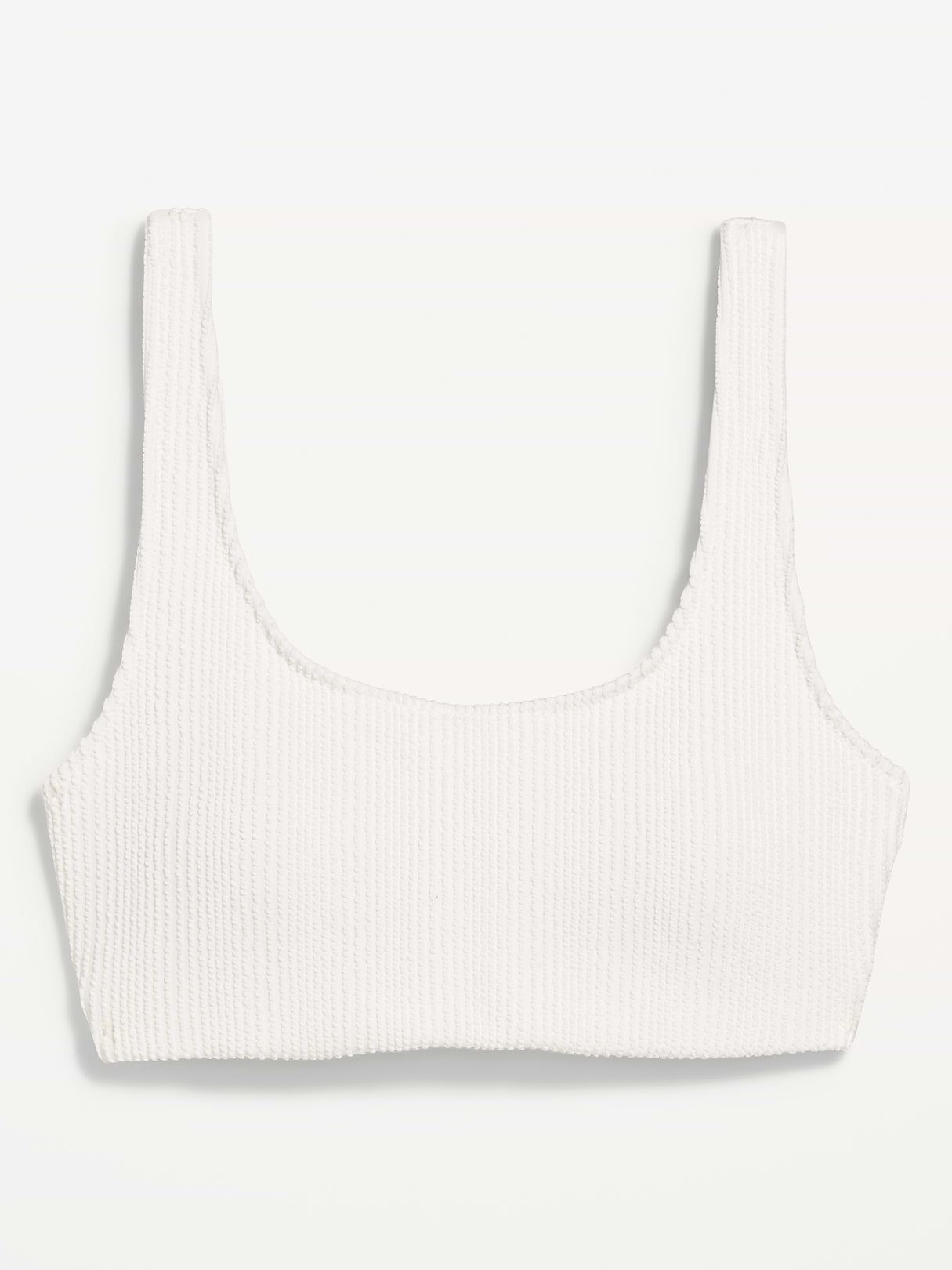 Ribbed Scoop-Neck Swim Top - Sea Salt