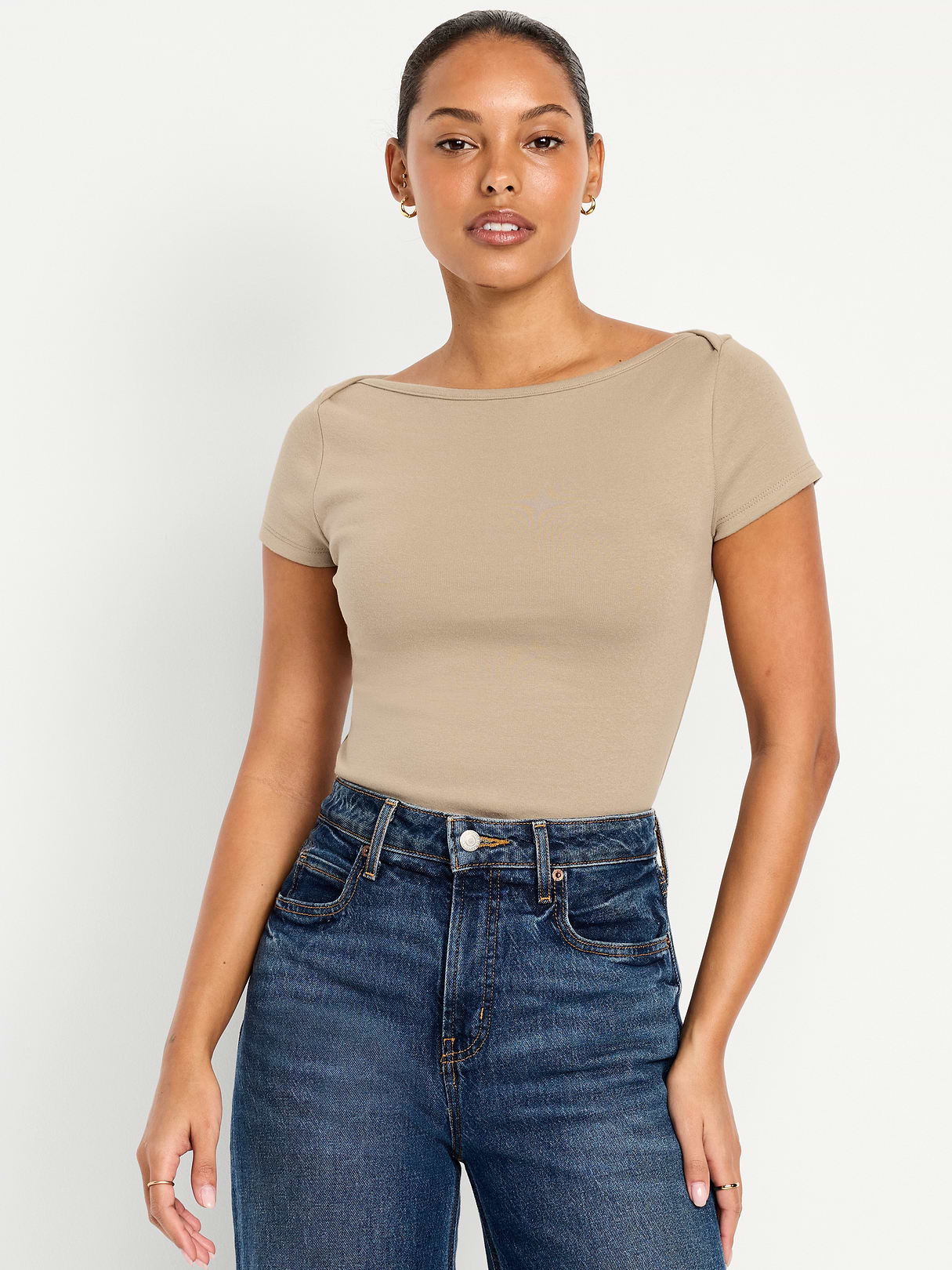 Snug Boatneck T-Shirt - Toasted Almond