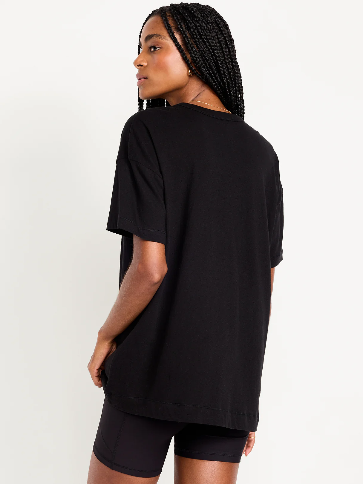 Oversized EveryWear Tunic T-Shirt - Light Black Heather