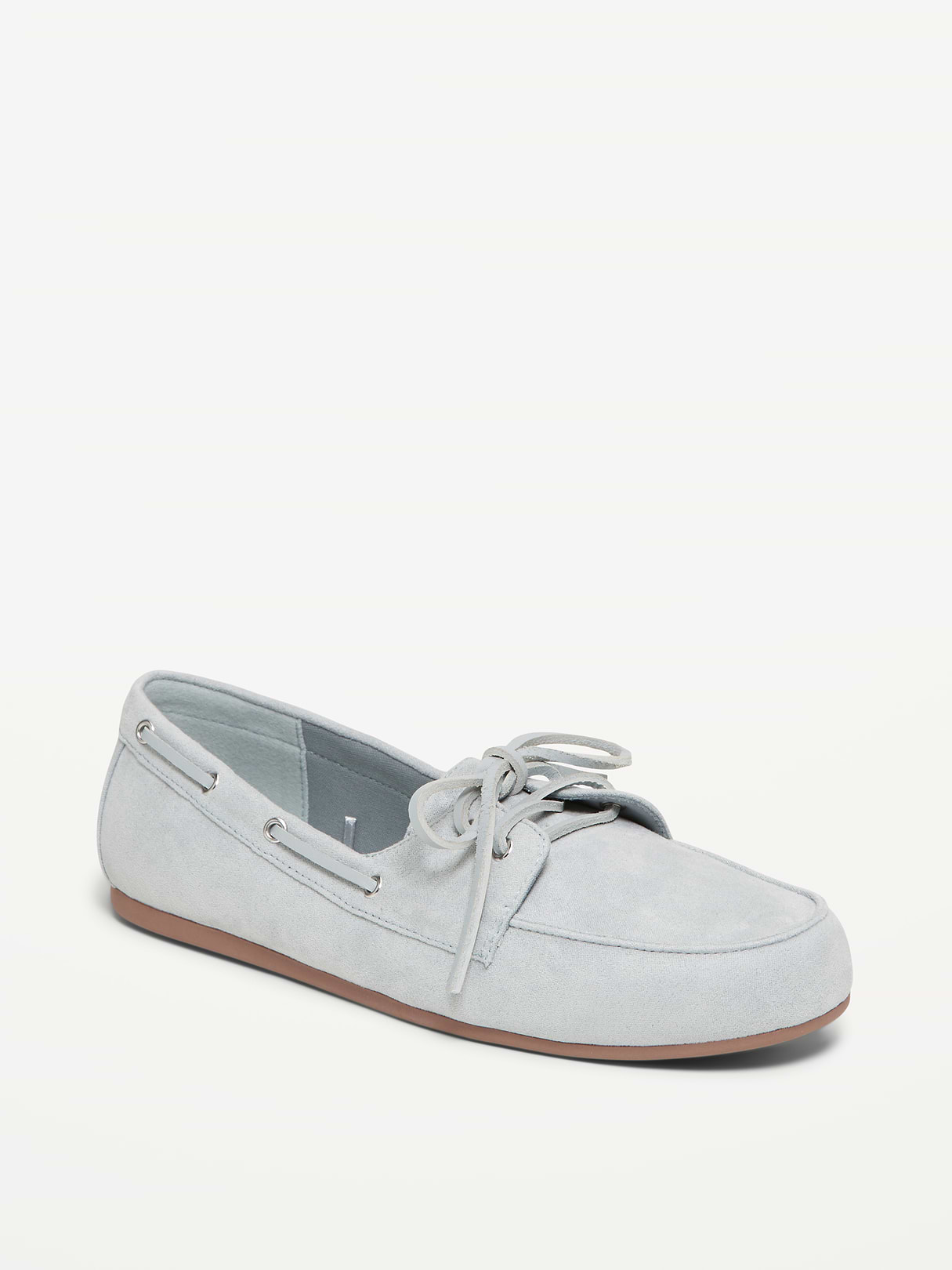 Faux-Suede Boat Shoes for Women - Chambray Blue