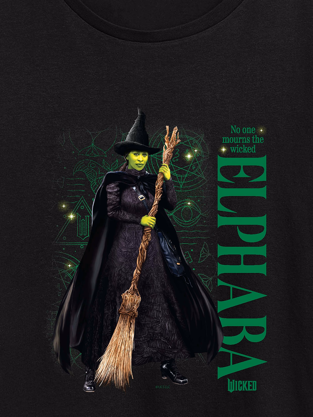 Wicked Elphaba No One Mourns Short Sleeve Graphic Tee - Black