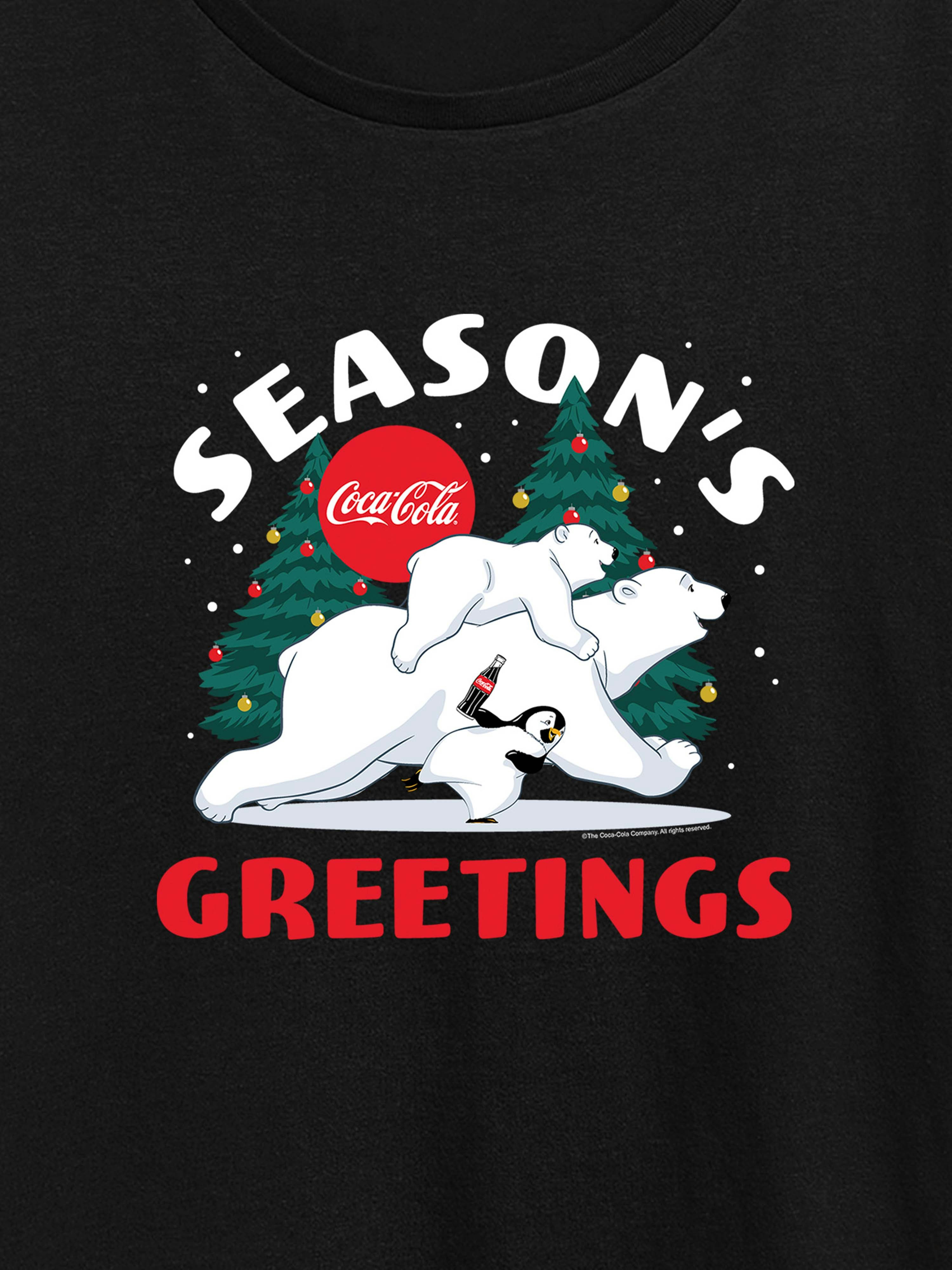 Coca Cola  Polar Bears Short Sleeve Graphic Tee - Black